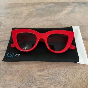 Quay Kitti Red Cat Eye Retro Sunglasses
